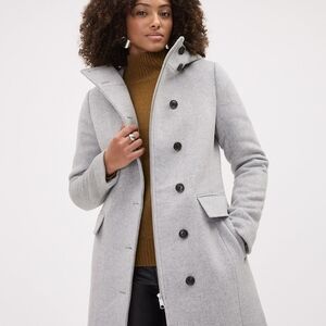 Classic Wool Coat with Hooded High Neckline
